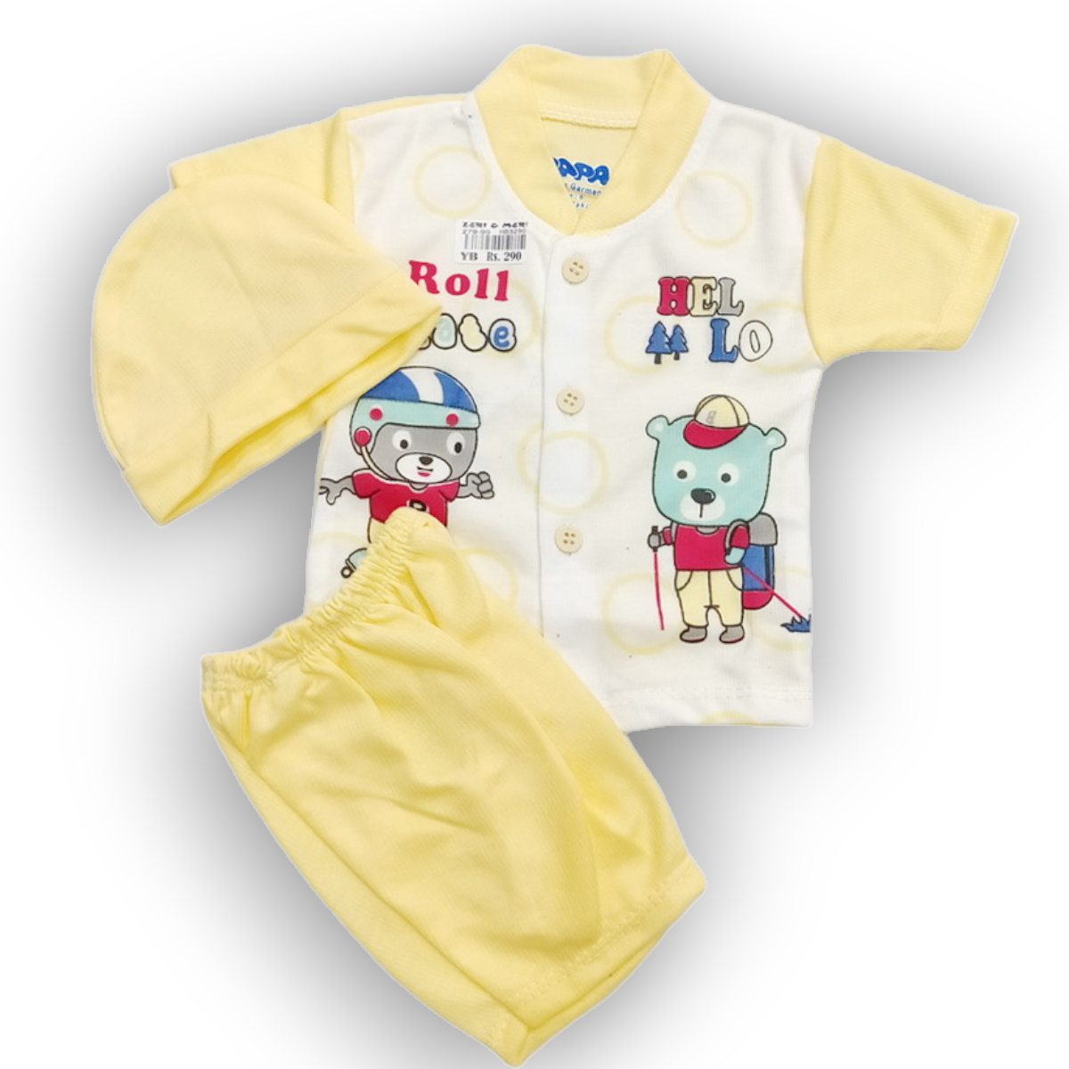 New born hello baby suit 3 New born hello yellow suit