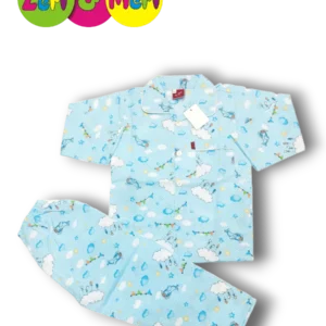 Night suit cotton clouds 1 to 4y blue
