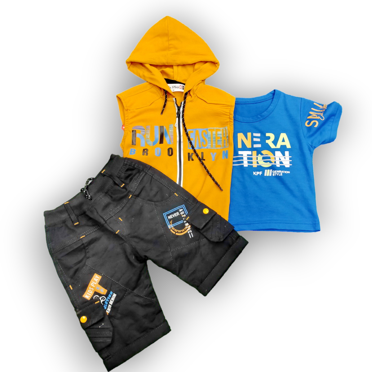 run faster 3 pcs boy suit 1 to 4y