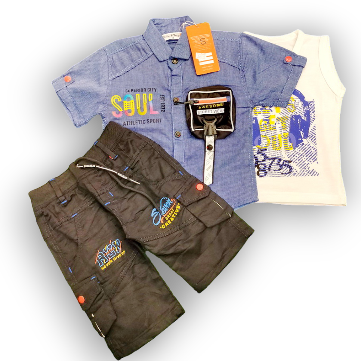 soul boys 3pcs suit 1 to 4y
